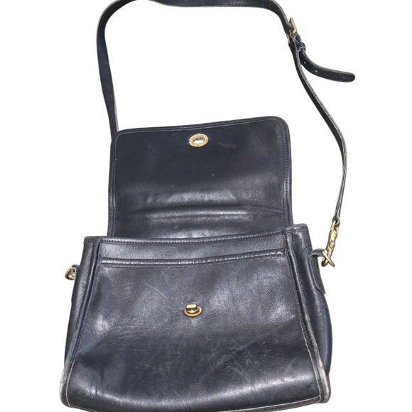 Coach Black Leather Crossbody Bag with Gold Accents - Picture 10 of 12